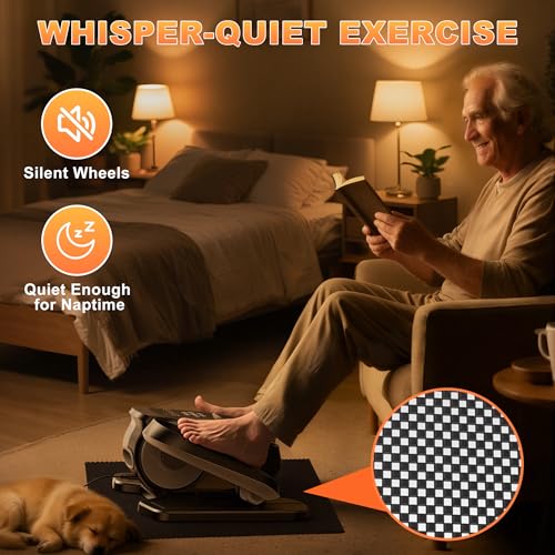 Image of Mini Under Desk Elliptical Low Impact Electric Leg Exerciser As Seen on TV While Sitting for Seniors with Non-Slip Mat Quiet & Portable for Home and Office