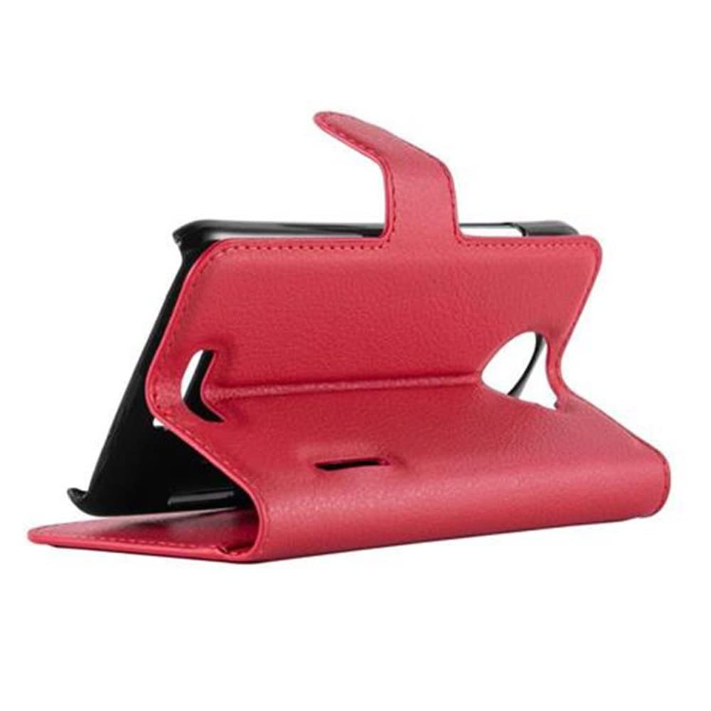 Cadorabo Custodia Libro Portafoglio Per HTC Desire 12 | Pelle Rossa Carminio | Vani Carte E Banconote, Stand E Chiusura Magnetica - copertina