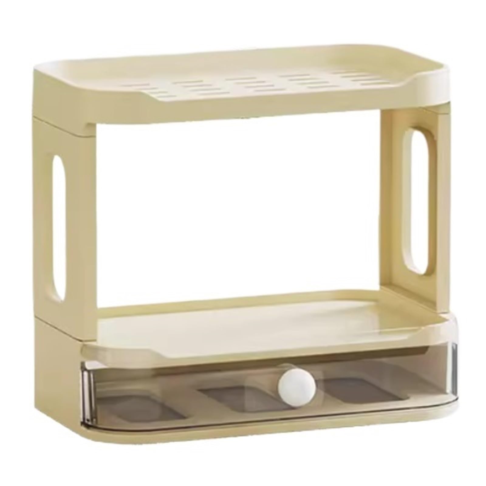 CYairong-22 Cup Display Shelf Desktop Double-Layer Drawer with Grid Arrangement Simple Cup Holder for Home use Coffee Mug Display Rack