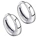 Viyino Unisex Fashion Jewelry 925 Sterling Silver High Polished Mens Women Hoop Stud Earrings (White)