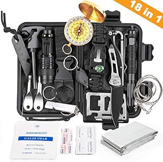 KOSIN Survival Gear, 18 in 1 Emergency Survival Kit, Cool Gadgets Christmas Fishing