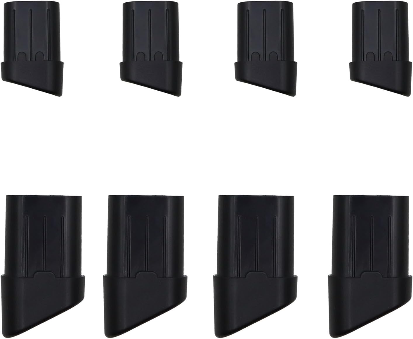 Heavy Duty Leg Protectors for Lifetime Chairs - 8 Pack ABS Black Non-Slip Floor Savers, Folding Chair Feet Caps