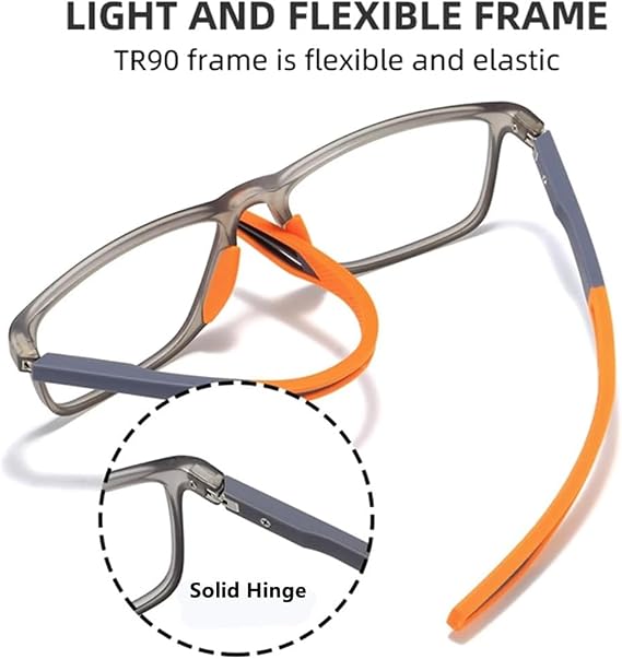 2 Pack Reading Glasses for Men, Sports Ultra-Light Blue Light Blocking Readers