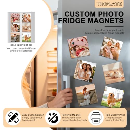 Imanes decorativos personalizados set de 6 cuadrados miniatura 2