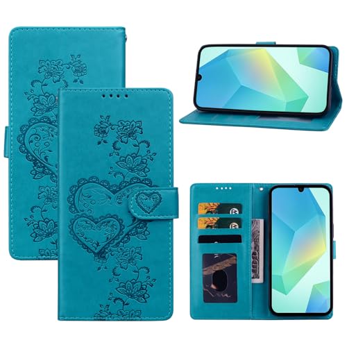 Étui Samsung S25 FE 5G en similicuir bleu avec rabat magnétique et fentes pour cartes