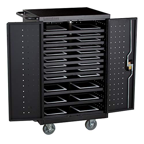 Image of Learniture Structure Series 24-Device Tablet Assembled Charging Cart - Black (LNT-NOR1007BK-SO)