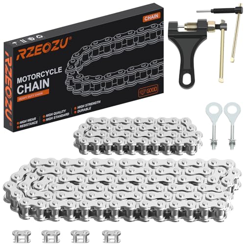 RZEOZU Mini Bike 420 Chain Compatible with Coleman CT200U CT200U-EX BT200X Baja MB200 Axis M200 Predator 212 200cc 196cc Engine Minibike Parts Jackshaft Front Chain 42 Link + 90 Link Rear Drive Chain