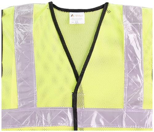 Image of Safety Jacket Reflective High Visibility use For Airport, Construction, Emergency, Landscaping, Paving,Traffic, Sanitation, Security Guard, Engineering jacket,60GSM Mesh, AK-605 (PACK OF 75)