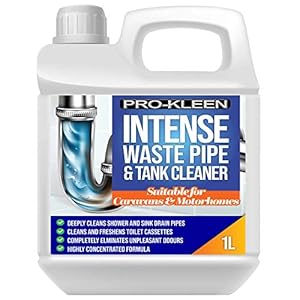 Pro-Kleen Intense Waste Pipe and Tank Cleaner for Caravans and Motorhomes (1 Litre) – Deeply Cleans Shower & Sink Drain…