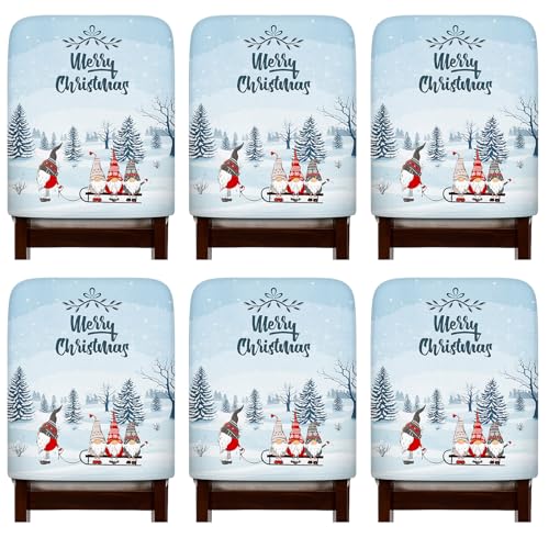 Tatuo 6 Stück Stuhlhussen Weihnachten Stuhlrückenbezüge...