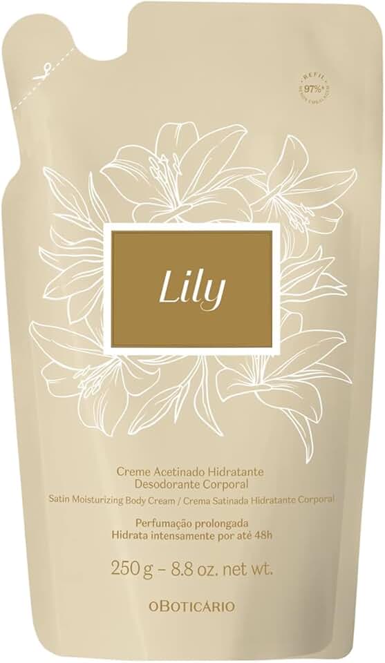 Refil Creme Acetinado Desodorante Hidratante Corporal Lily 250g