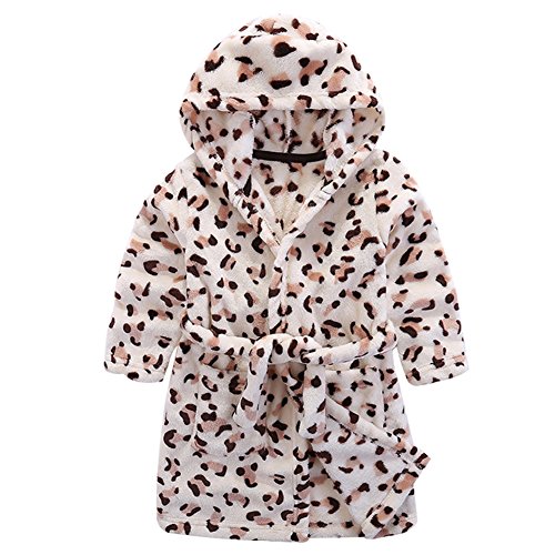 Baby Boy Girl Animal Bathrobe Infant Hooded Robe Tower White 90
