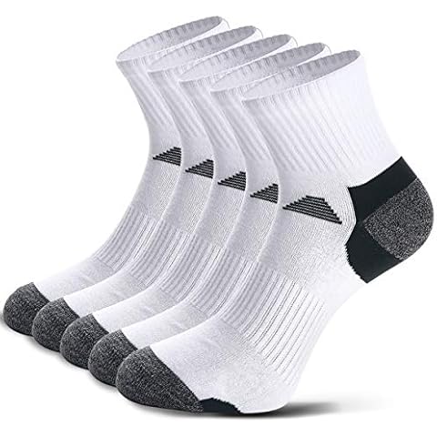 5 Pairs Mens Trainer Sports Running Cycling Socks for Men Women Ladies Walking Hiking Gym Cotton Quarter Socks (UK 9-11 // EU 43-46, White - 5 Pairs) Cover