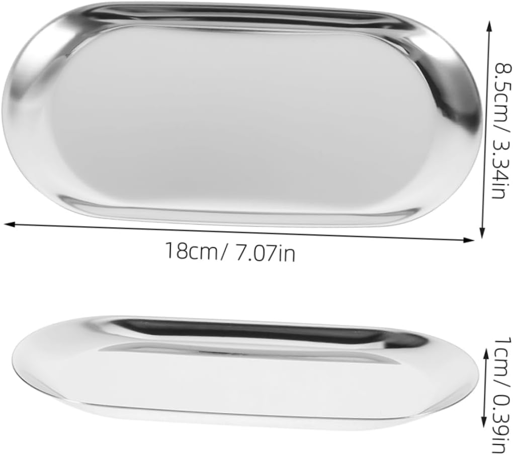 ABOOFAN Small Stainless Steel Tip Trays 2-Piece Set for Efficient Service in Cafes Bars Shops