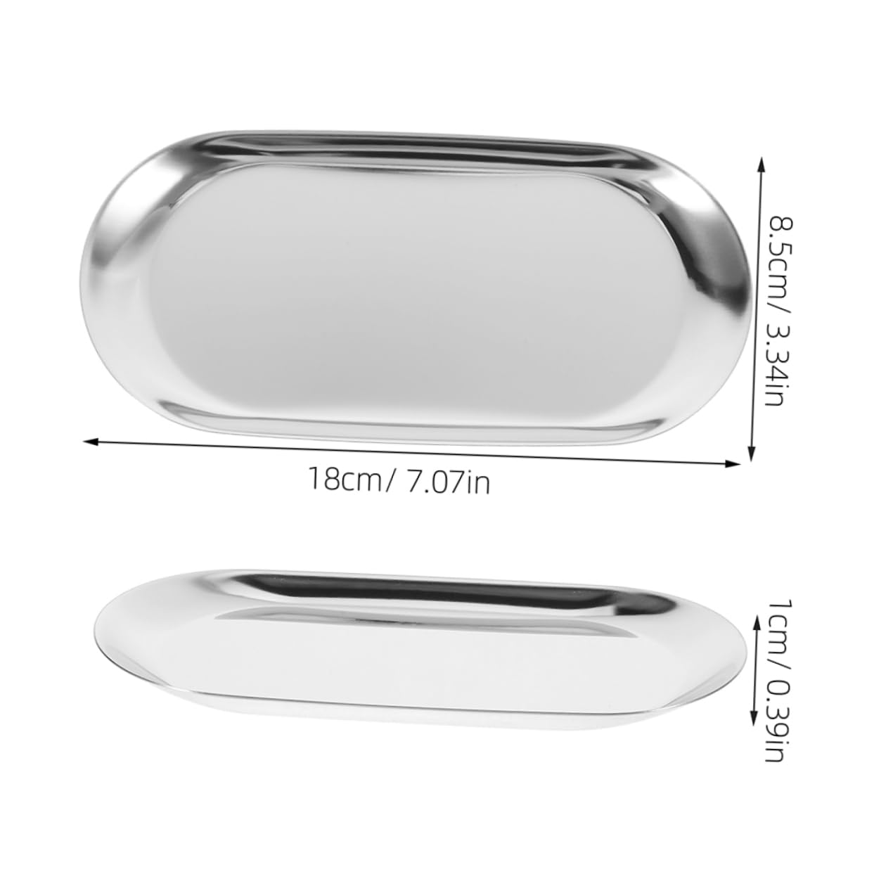 ABOOFAN Small Stainless Steel Tip Trays 2-Piece Set for Efficient Service in Cafes Bars Shops