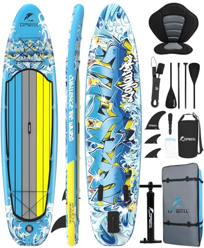 UPWELL Inflatable Stand Up Paddle Board with Kayak Seat, Premium SUP Paddle Boards for Adults,...