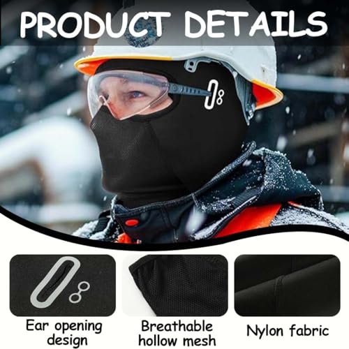 Máscaras de ciclismo, forros para cascos de bicicleta para hombre y mujer, resistentes al viento, cálidas y transpirables, aptas para ciclismo, esquí, motociclismo y deportes al aire libre (negras) - imagen 3