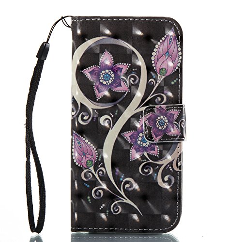 Urberry iPhone 6/6S Wallet Case, 3D Wallet Stand Feature Flip Book Case for iPhone6/6S with a Free Screen Protector (Black)