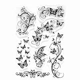 クリアスタンプ バタフライ 蝶 シリコン 判子 手帳や手作りカードに [並行輸入品]