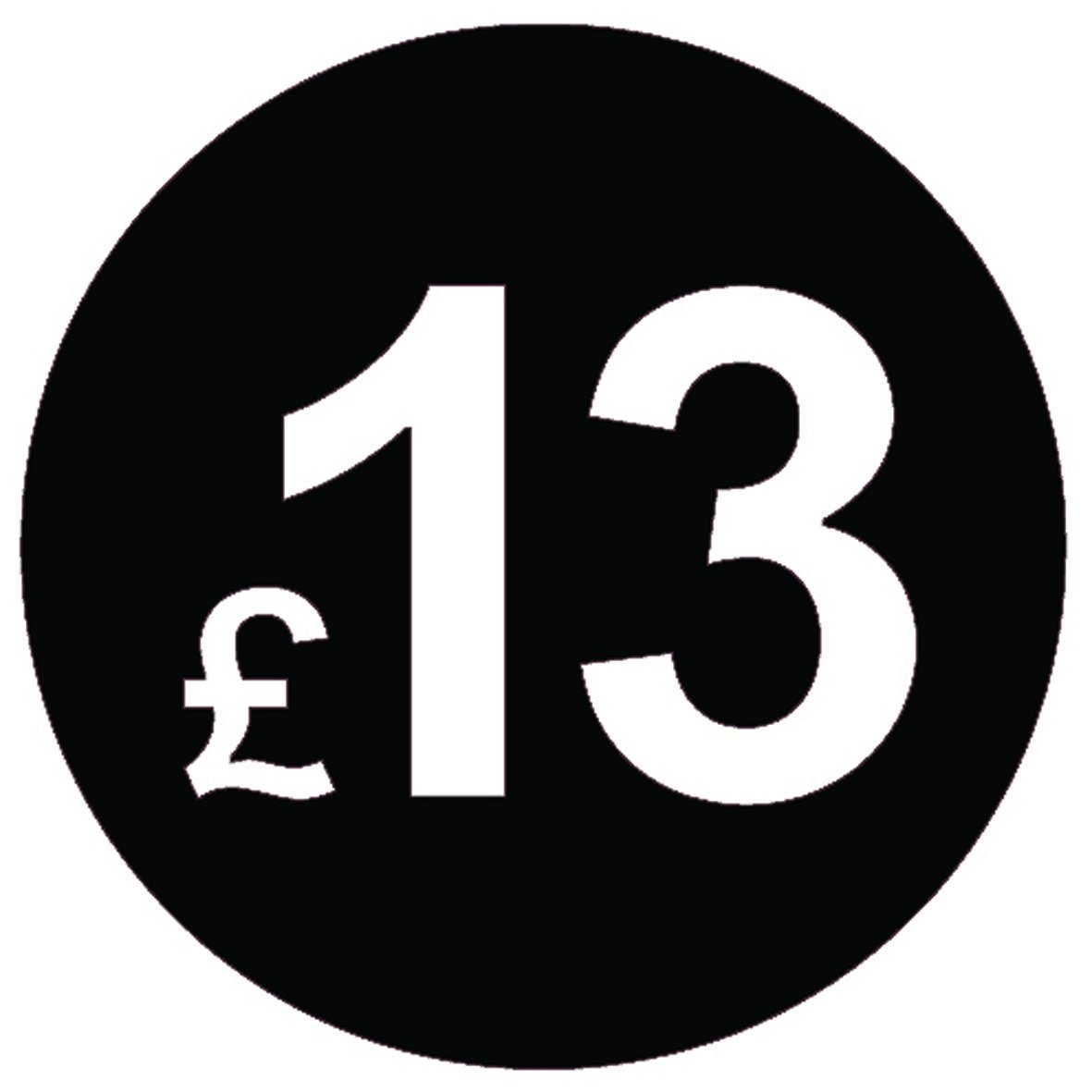 £ Black Price Stickers - 20mm, £13, 5000 — image 1