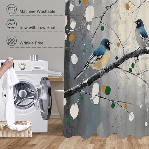 Rideau de douche 180x200 cm gris clair avec 12 crochets inclus - 7