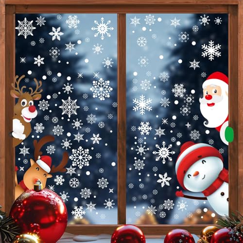 La Mejor Recopilación de Pegatinas decorativas de ventana al mejor precio. 41 322 Piezas Pegatinas para Ventana de Navidad, Adhesivos de Navidad para Ventana de Copo de Nieve, Calcomanías de Navidad de Papá Noel,Muñeco de Nieve,Renos para Ventanas de...