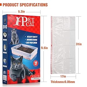 Cat Heavy Duty Litter Box Liners, 10 Count Per Pack Drawstring Extra Durable Easy Clean Up Heavy Duty Litter Pan Box Liners,Medium