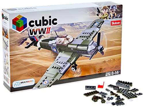 Blocos de Montar Cubic WWII Avião de Combate 290 Peças Multikids - BR1486