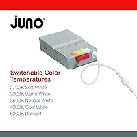 Vista 3 de Juno Luces empotrables LED de 6 pulgadas, luz descendente de oblea redonda 5 en 1, temperatura de color blanco conmutable, 120 voltios, borde plano