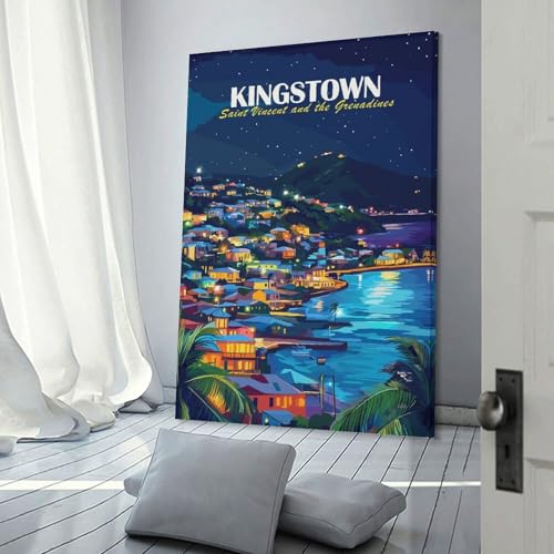 Kingstown, Saint Vincent And The Grenadines Affiches Sur Toile, Impressions D'art Mural, Tableaux Sur Toile Pour Salon, Toiles Décoratives, Œuvres D'art Pour Hall, Art Moderne 16x24inch(40x60cm)