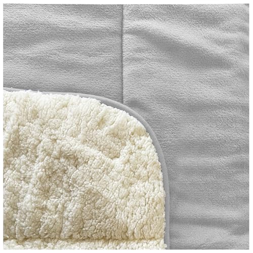 Acomoda Textil – Edredón Nórdico de Sedalina con Borreguito. Edredón Sherpa Estampado para Cama de 135 y 150, Manta Cama Matrimonio y Sofá de Invierno, Cálida y Suave. (Gris, 240x250 cm) - imagen 3