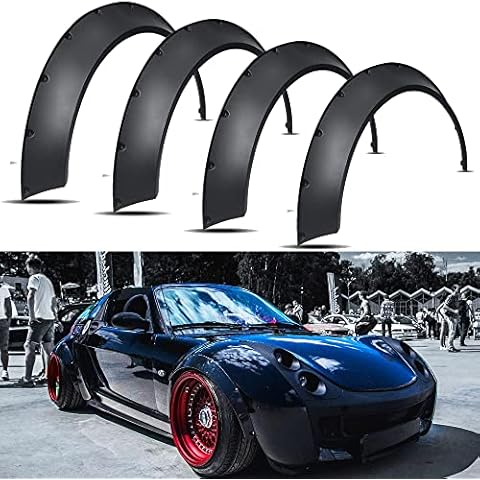 DREAMIZER 4PCS 4.5" Universal Car Fender Flares Extra Wide Body Kit Wheel Arches Fit For Most Vehicle Cover