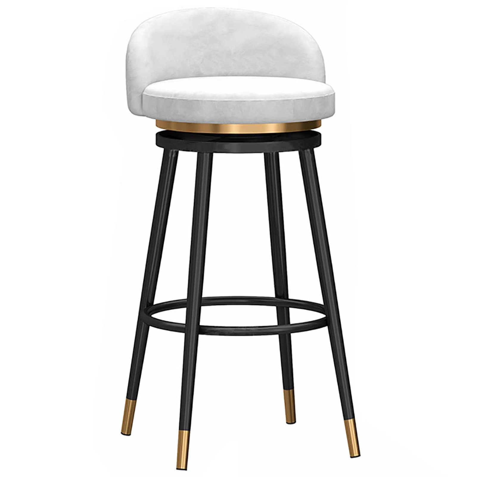 Stylish Velvet Upholstered Swivel Bar Stool with Backrest Modern Metal Frame Kitchen Counter Chair for Home Dining & Reception Spaces Comfortable & Chic Design