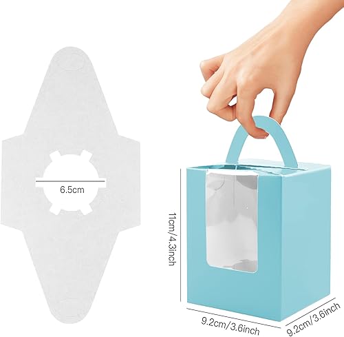 Vista 69 de Lainrrew Cajas para magdalenas, 30 cajas individuales para cupcakes, recipientes individuales para magdalenas, contenedores de pastelería con Verde