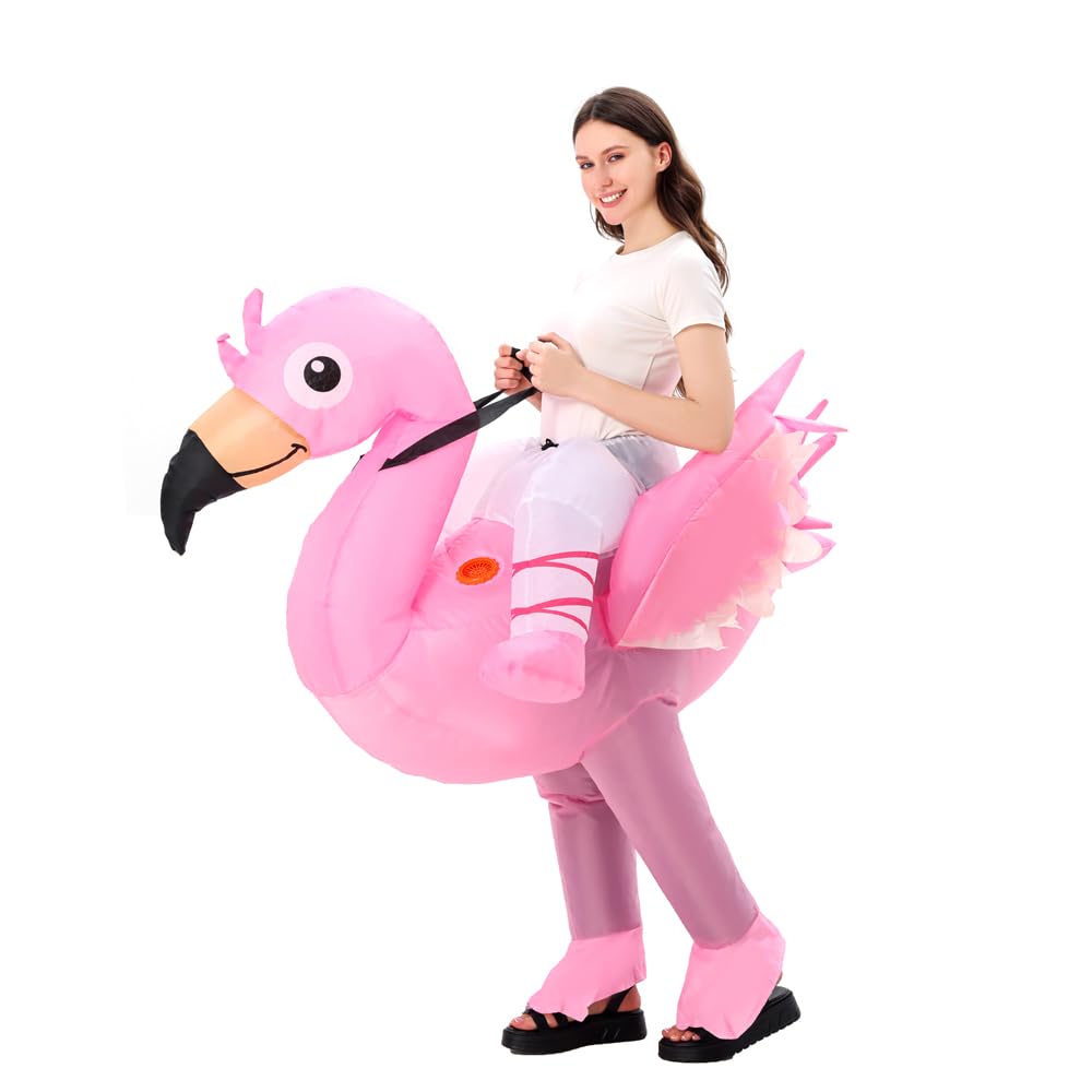 FXICH Costume gonfiabile del fenicottero per l'adulto, Csotume di Halloween, unisex