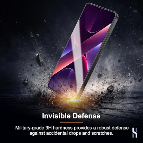 Image of Tempered Glass for Poco X7 Pro (6.67 Inch) Military Grade 9H Screen Guard, Anti-Scratch, Shatterproof, Edge-to-Edge Full Coverage - Black Border