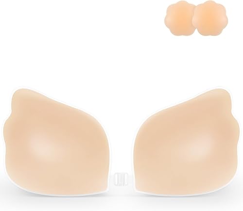 Miniatura 8 de Niidor Sujetador adhesivo sin tirantes adhesivo invisible push up de silicona en forma de ala para vestido sin espalda con cubiertas de pezones
