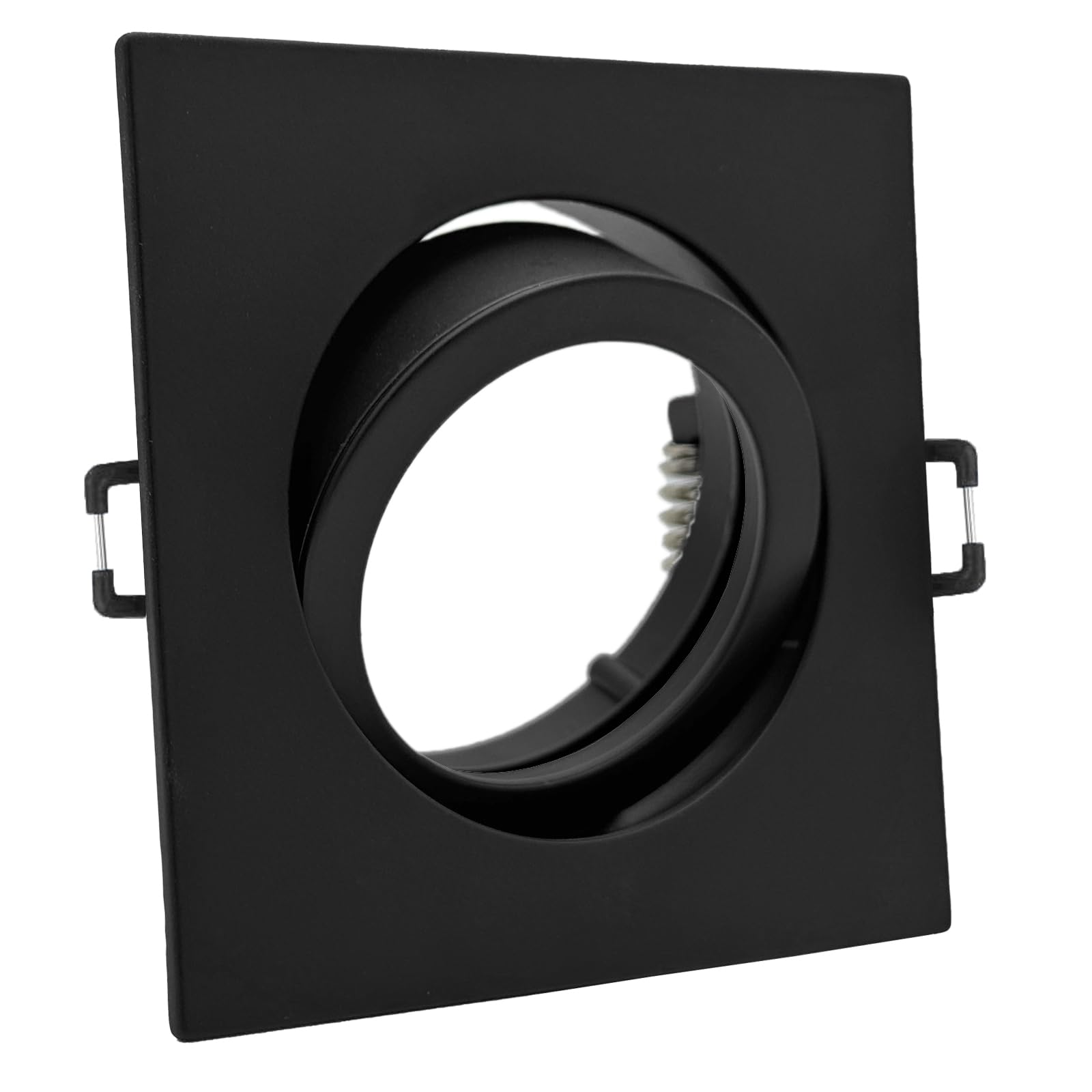 trendlights24 Carree-C LED Einbaustrahler 230V Schwarz eckig 3-Stufen dimmbar extra flach 35mm, 5er Set Neutralweiß 5W LED-Spots, Deckenspots schwenkbar