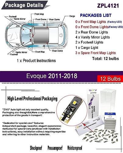 Kit de luces LED interiores para Land Rover Evoque 2011-2016 miniatura 2