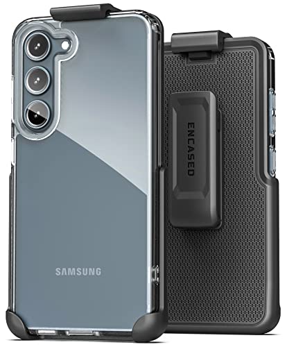 Encased Clear Case With Belt Clip Designed For Samsung Galaxy S23 Plus - Protective Slim Cover With Phone Holster (2023 Release S23+) #TOP17
