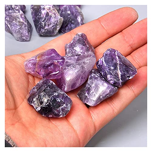 BIRXPMOS Natural Rough 50g Natural Skirt Fluorite Amethysts Rough Raw Gems Sample Irregular Reiki, Farbe : Amethyst (Color : Amethyst, Size : 50g)