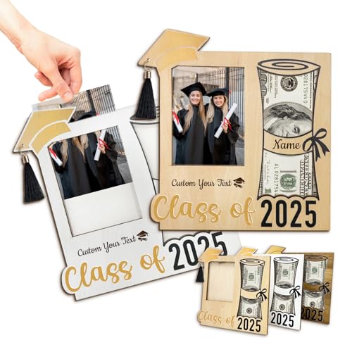 Custom Graduation Money Holder 2025, Engraving Name/Text Cash Card Box, Personalized 2025 Graduation Gifts for 2025 Senior College University Graduates (Custom Graduation Money Holder)