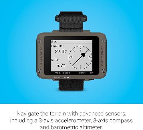 Miniatura 4 de Garmin Foretrex 901, edición balística, navegadores GPS montados en la muñeca, GNSS multibanda mejorado, mayor duración de la batería