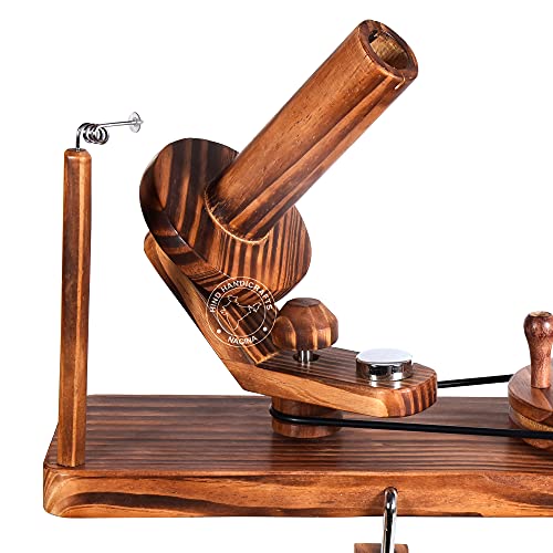 Image of Hind Handicrafts Wooden Yarn Ball Winder for Knitting Crocheting - Handcrafted - Natural Hand Operated - Knitter's Gifts Center Pull Ball Winder (Pinewood)