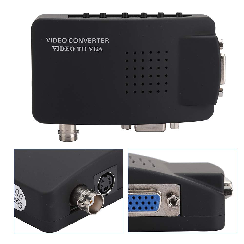 PUSOKEI BNC to HDMI Converter, BNC to VGA Video Converter for Computer PC Monitor EU Plug, BNC S-Video to VGA HD Converter Adapter, Plug & Play