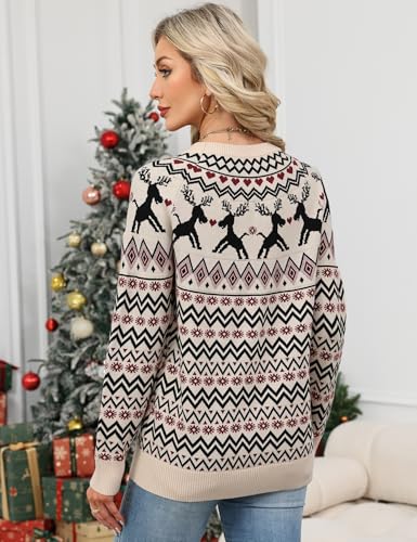 Lomon Womens Casual Lightweight Vintage Fair Isle Sweater Raglan Sleeve Crew Neck Knitted Pullover Comfy Warm Fall Tops 5 Lomon Womens Casual Lightweight Vintage Fair Isle Sweater Raglan Sleeve Crew Neck Knitted Pullover Comfy Warm Fall Tops - Image 6