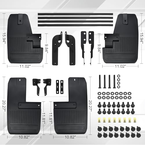 Image of JINCHEN Mud Flaps Fit for Bronco 2021 2022 2023 2024 2 /4-Door Front and Rear Mud Flaps Splash Guards 4PCS