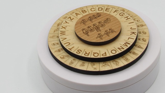 ASL♡M Wooden ASL Cipher Wheel & Decoder | Educational STEM Tool for