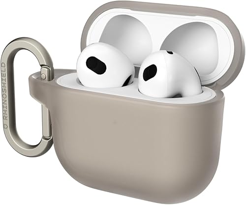 Miniatura 10 de RHINOSHIELD Funda para AirPods con mosquetón compatible con AirPods 4, protección contra caídas de grado militar, resistente a los arañazos, carga