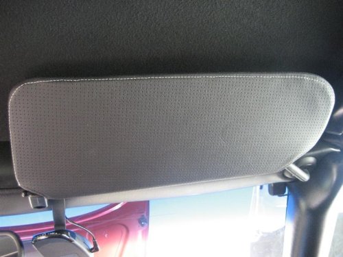 RedlineGoods Sun Visor Covers Compatible with Chevrolet Corvette C5 1997-04. Tailor Made - not Universal. Genuine top-Grade Italian Black Suede (Alcantara) with Red Thread